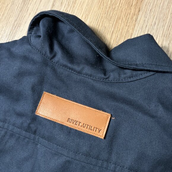 NWT Rivet Utility navy blue jumpsuit size S small long sleeve zip front GOOP - Picture 10 of 11